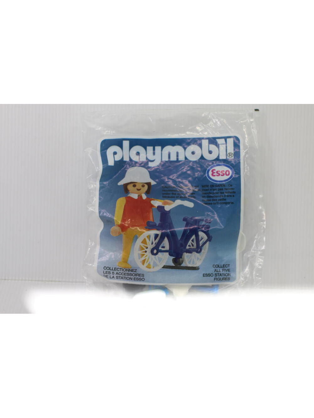 Vintage PLAYMOBIL ESSO Woman & Bike 1985 SEALED Figurine New rare